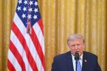 US President Donald Trump addresses the nation from the East Room of the White House in Washington, DC on July 16, 2026.     SAUL LOEB/Pool via REUTERS