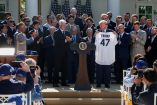 El presidente Donald Trump recibió a los Dodgers.