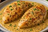 Deliciosa pechuga en salsa de mostaza para una comida sencilla, pero elegante