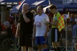 El policía Lukas Pätzold, quien es tesorero del equipo Rottach-Egern, tuvo la oportunidad de jugar los últimos minutos del partido.