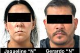 Retratos de Jaqueline "N" y Gerardo "N", difundidos por la FGR tras su detención por su presunta participación en un caso de secuestro.