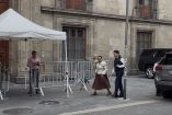 Rosa Icela Rodríguez, secretaria de Gobernación, llegando a Palacio Nacional para la reunión del Gabinete de Seguridad por el caso Ayotzinapa.