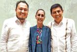 La presidenta Claudia Sheinbaum, en compañía del gobernador de Oacxaca, Salomón Jara (der.)
