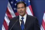 El mensaje fue acompañado por un fragmento en video de una conferencia de prensa encabeza por el secretario de Estado, Marco Rubio,