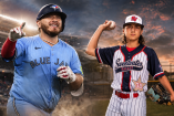 Alejandro Kirk y su primo Noah Kirk, quien consiguió con Sweetwater Valley el boleto a la Serie Mundial de Ligas Pequeñas en Williamsport.