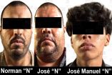 Los imputados fueron identificados como José Yobani Arias Medina, José Manuel Pérez Sánchez y Norman Aurelio Servín Mena.