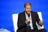 (FILES) Britain's Prince Harry, Duke of Sussex, speaks during the "Responsible Digital Future" forum in Bogota, Colombia, on August 15, 2024. Prince Harry and his wife Meghan, Duchess of Sussex, who cut ties with the British royal family in 2020, are moving back to the United Kingdom, British press reported on August 19, 2026. In a surprise move, the youngest son of King Charles III and Meghan, "plan to leave the United States by the end of the month to settle in a private, non-royal residence, which is said to be located outside London," The Telegraph said. (Photo by Raul ARBOLEDA / AFP)