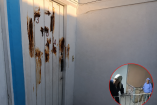 Mujeres vandalizan edificio con heces