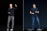John Ternus (derecha) es la nueva cabeza de Apple reemplazando a Tim Cook (izquierda)
