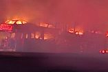 Incendio de pastizal alcanza nodriza con nueve vehículos BMW en Tamaulipas