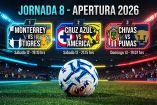 La Jornada 8 del Apertura 2026 se llevará a cabo entre el viernes 11 y el lunes 14 de septiembre.