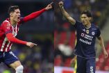 Chiquete Orozco celebra sus goles ante América, vistiendo las playeras de Chivas y Cruz Azul.