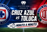 Cruz Azul se enfrenta a Toluca en la Liga MX