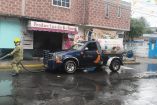 Minutos de terror vivieron vecinos del barrio de Xochiaca al registrarse una fuga de gas de una pipa qué ocasionó una densa nube de gas.