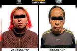 Vanessa “N” y Óscar “N” detenidos en Edomex