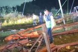 Un tramo de gradas se desplomó