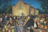 La obra de Iván Doroteo Tuala se basa en los festejos que se realizan cada 31 de octubre en el panteón de San Sebastián, en Xoxocotlán, Oaxaca.