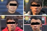 Los cuatro detenidos, de 25, 28, 31 y 38 años de edad, quedaron a disposición del Ministerio Público