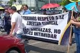 Protesta del IMSS-Bienestar en Villahermosa, Tabasco