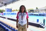Maria Jose Alcala President of the Mexican Olympic Committee during the game Cuba vs (and) Mexico, as part to Waterpolo Womens - Preliminary Round, Central American and Caribbean Games Santo Domingo 2026, at Juan Pablo Duarte Aquatic Center, on July 24, 2026, Santo Domingo, Dominican Republic.