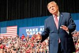 Donald Trump, presidente de EU, durante una reunión con republicanos en Kansas.