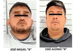 José Miguel N y José Alonso N, jefes policiacos zacatecanos detenidos.