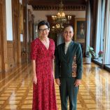 La presidenta Claudia Sheinbaum junto a Jane Fraser, CEO de Citi, en Palacio Nacional