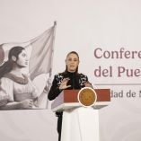 La presidenta Claudia Sheinbaum durante su conferencia mañanera