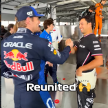 Sergio Pérez y Max Verstappen se reencontraron en los test en Bahréin