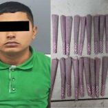 En la inspección, al detenido le aseguraron tres bolsitas de plástico y una bolsa mediana con marihuana a granel