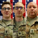 (COMBO) This combination of pictures created on March 11, 2026 using handout images released by the United States Army Reserve Command Press Desk shows (from L) Sgt. 1st Class Nicole Amor, 39, of White Bear Lake, Minnesota, Sgt. Declan Coady, 20, of Des Moines, Iowa, Capt. Cody Khork, 35, of Lakeland, Florida, Sgt. 1st Class Noah Tietjens, 42, of Bellevue, Nebraska, Major Jeffrey O'Brien, 45, of Waukee, Iowa, and Chief Warrant Officer 3 Robert Marzan, 54, of Spotsylvania, Virginia, who died on March 1, 2026 in Kuwait at the Port of Shuaiba, during an unmanned aircraft system attack while supporting "Operation Epic Fury", according to a US Army press release. The US Army soldiers were killed March 1 when an Iranian drone struck a key US command center in Kuwait's southern industrial hub of Port Shuaiba, a day after the United States and Israel launched a sweeping military campaign against Iran. (Photo by Brent NEWTON / US ARMY / AFP) / RESTRICTED TO EDITORIAL USE - MANDATORY CREDIT "AFP PHOTO / US ARMY RESERVE " - HANDOUT - NO MARKETING NO ADVERTISING CAMPAIGNS - DISTRIBUTED AS A SERVICE TO CLIENTS