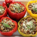 Receta de pimientos rellenos de carne gratinados