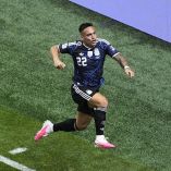 Soccer Football - FIFA World Cup 2026 - Semi Final - England v Argentina - Atlanta Stadium, Atlanta, Georgia, U.S. - July 15, 2026 Argentina's Lautaro Martinez celebrates scoring their second goal IMAGN IMAGES via Reuters/Dale Zanine