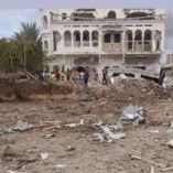 El hotel blanco del atentado en Jowhar.