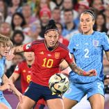 Jenni Hermoso jugando con España en el Mundial Femenil