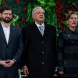 Gabriel Boric, presidente de Chile, AMLO y Beatriz Gutiérrez Müller