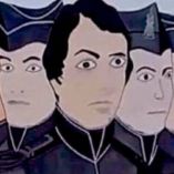 Mural de Niños Héroes con ojos saltones en meme