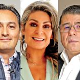 Andrés Atayde, presidente del PAN CDMX, Nora Arias, presidenta del PRD CDMX e Israel Betanzos, presidente del PRI CDMX.