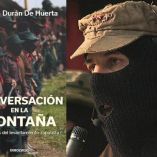 Portada del libro "Conversación en la monstala" Marta Durán de Huerta y a un lado el rostro del subcomandante Marcos.