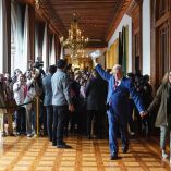 La jornada comenzó de manera habitual con la reunión del gabinete de seguridad