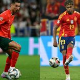 Cristiano Ronaldo y Lamine Yamal