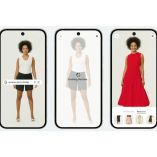 Captura de pantalla que muestra la herramienta Try On de Google en un teléfono móvil. Se observa el proceso de selección de ropa mediante inteligencia artificial, desde la búsqueda de prendas hasta la visualización del atuendo sobre una imagen del usuario. Función disponible en Google Shopping y Google Imágenes.