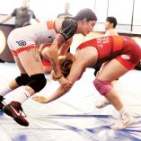 Zeltzin Hernández, entrenando.