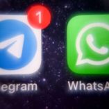 Logotipo de los íconos de WhatsApp y Telegram. (AFP)