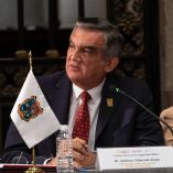 El gobernador Américo Villarreal Anaya durante el Consejo Nacional de Seguridad Pública