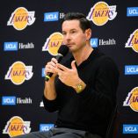 JJ Redick, durante el anuncio de su extensión de contrato con los Lakers.