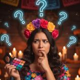 Los maquillajes de Halloween y Día de muertos pueden ser peligrosos si huelen mal. Imagen hecha con IA.