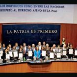 Legisladores y magistrados en TFJA, durante sesión en el Senado de México.