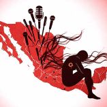 Ilustración de un mapa de México teñido de roto por los periodistas asesinados en 2025.