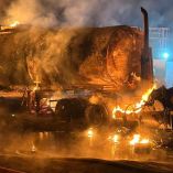 Incendio de pipa en Altamira, Tamaulipas